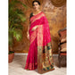 Pretty Women's Silk Blend Zari Weaving Saree With Blouse Piece