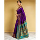 Pretty Women's Silk Blend Zari Weaving Saree With Blouse Piece