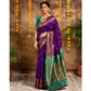 Pretty Women's Silk Blend Zari Weaving Saree With Blouse Piece