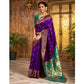 Pretty Women's Silk Blend Zari Weaving Saree With Blouse Piece