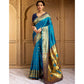 Beautiful Women's Silk Blend Zari Weaving Saree With Blouse Piece