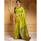 Beautiful Women's Silk Blend Zari Weaving Saree With Blouse Piece