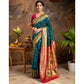 Pretty Women's Silk Blend Zari Weaving Saree With Blouse Piece