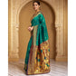 Pretty Women's Silk Blend Zari Weaving Saree With Blouse Piece