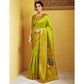 Beautiful Women's Silk Blend Zari Weaving Saree With Blouse Piece