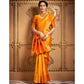 Beautiful Women's Silk Blend Zari Weaving Saree With Blouse Piece