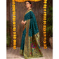 Pretty Women's Silk Blend Zari Weaving Saree With Blouse Piece