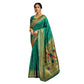 Beautiful Women's Silk Blend Zari Weaving Saree With Blouse Piece