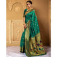 Beautiful Women's Silk Blend Zari Weaving Saree With Blouse Piece