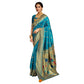 Pretty Women's Silk Blend Zari Weaving Saree With Blouse Piece