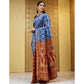 Beautiful Women's Silk Blend Zari Weaving Saree With Blouse Piece