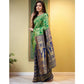 Beautiful Women's Silk Blend Zari Weaving Saree With Blouse Piece