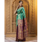 Beautiful Women's Silk Blend Zari Weaving Saree With Blouse Piece