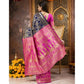Pretty Women's Silk Blend Zari Weaving Saree With Blouse Piece