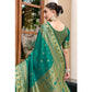 Designer Women's Silk Blend Paithani Weaving Saree With Blouse Piece