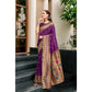 Designer Women's Silk Blend Paithani Weaving Saree With Blouse Piece