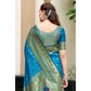 Designer Women's Silk Blend Paithani Weaving Saree With Blouse Piece