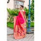 Stylish Women's Silk Blend Zari Woven Saree With Blouse Piece