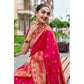Stylish Women's Silk Blend Zari Woven Saree With Blouse Piece