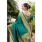 Stylish Women's Silk Blend Zari Woven Saree With Blouse Piece