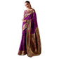 Stylish Women's Silk Blend Zari Woven Saree With Blouse Piece