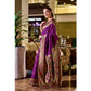 Stylish Women's Silk Blend Zari Woven Saree With Blouse Piece