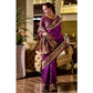 Stylish Women's Silk Blend Zari Woven Saree With Blouse Piece