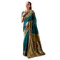 Stylish Women's Silk Blend Zari Woven Saree With Blouse Piece