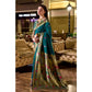 Stylish Women's Silk Blend Zari Woven Saree With Blouse Piece