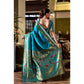 Stylish Women's Silk Blend Zari Woven Saree With Blouse Piece