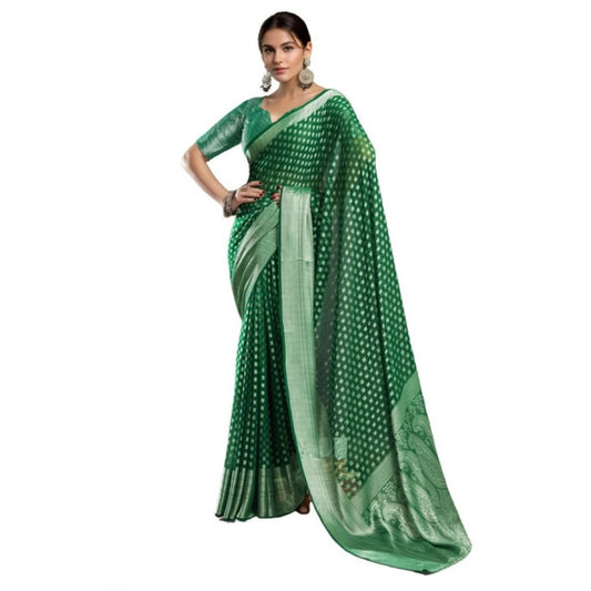 Sensational Women's Georgette Weaving Saree With Blouse Piece