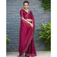 Partywear Women's Rangoli Diamond Weaving Stone Work Saree With Blouse Piece