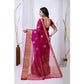 Ravishing Women's Organza jacquard Embellished Saree With Blouse Piece
