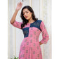 Gorgeous Women's Rayon Print With Embroidery Work A Line Kurti