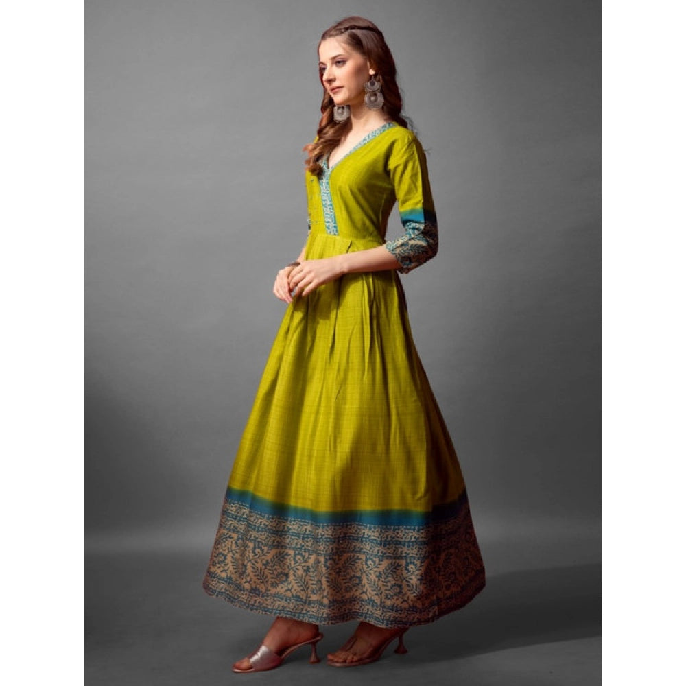 Gorgeous Women's Cotton Blend Printed Anarkali Gown