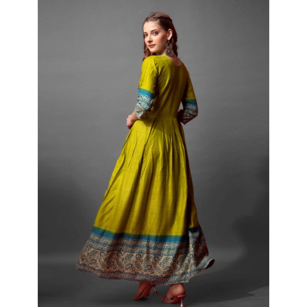 Gorgeous Women's Cotton Blend Printed Anarkali Gown
