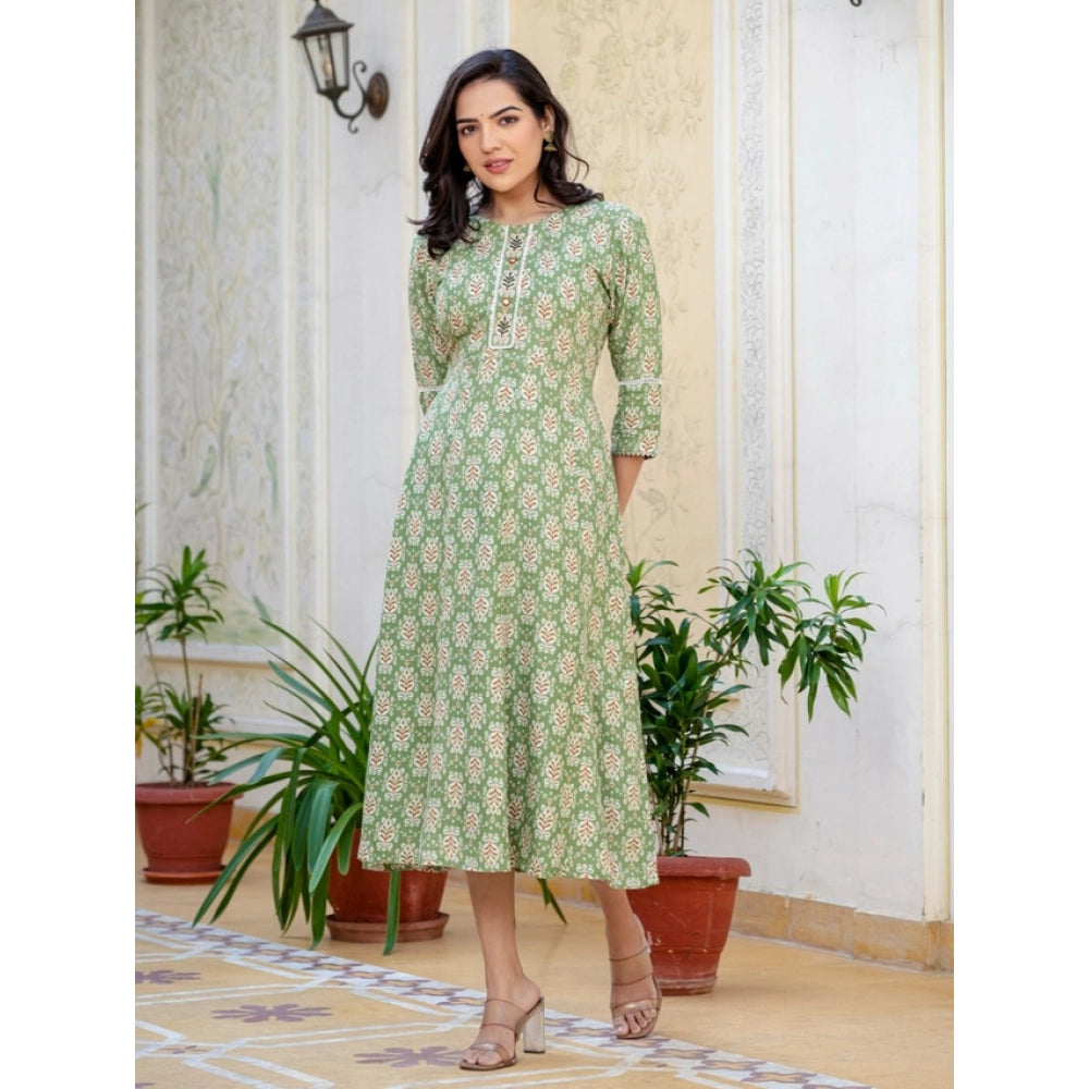 Gorgeous Women's Rayon Print With Embroidery Work A Line Kurti