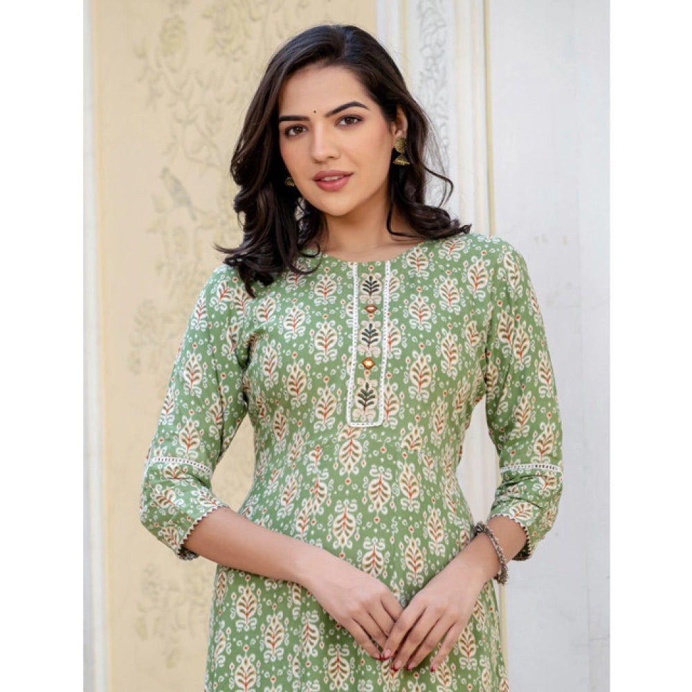Gorgeous Women's Rayon Print With Embroidery Work A Line Kurti