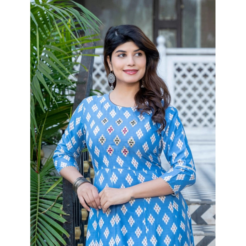 Gorgeous Women's Rayon Print With Embroidery Work A Line Kurti