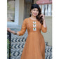 Gorgeous Women's Rayon Print With Embroidery Work A Line Kurti