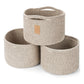 Facinating Cotton Kidi 9x7 Inch Pack of 3 Storage Basket For Clothes