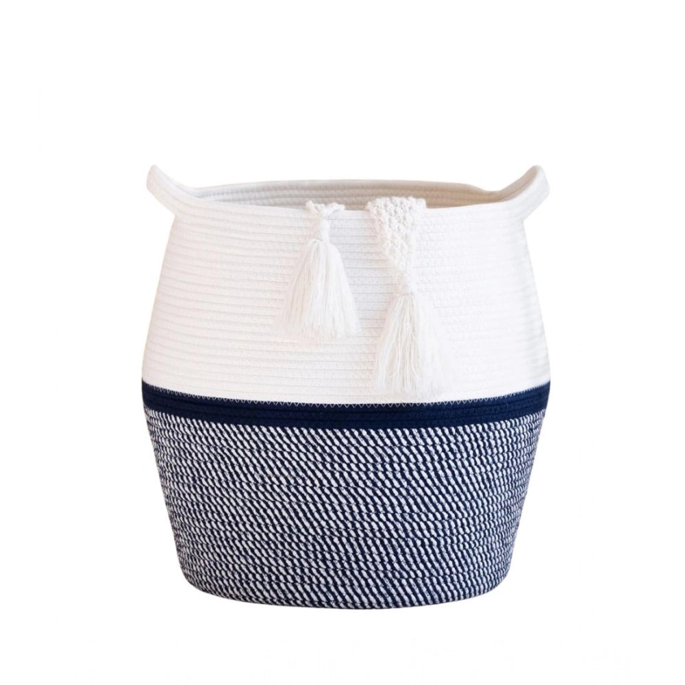 Gracious Cotton Matka 14x12 Inch Storage Basket For Clothes
