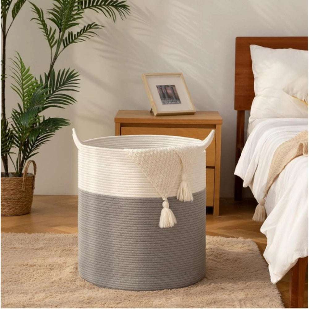 Gracious Cotton 12x14 Inch- 1 Pcs Storage Basket For Clothes