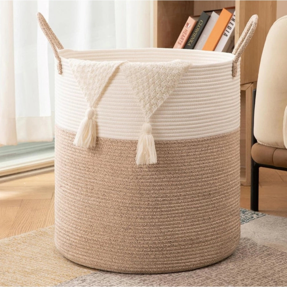 Gracious Cotton 12x14 Inch-Kidi-Handle Storage Basket For Clothes