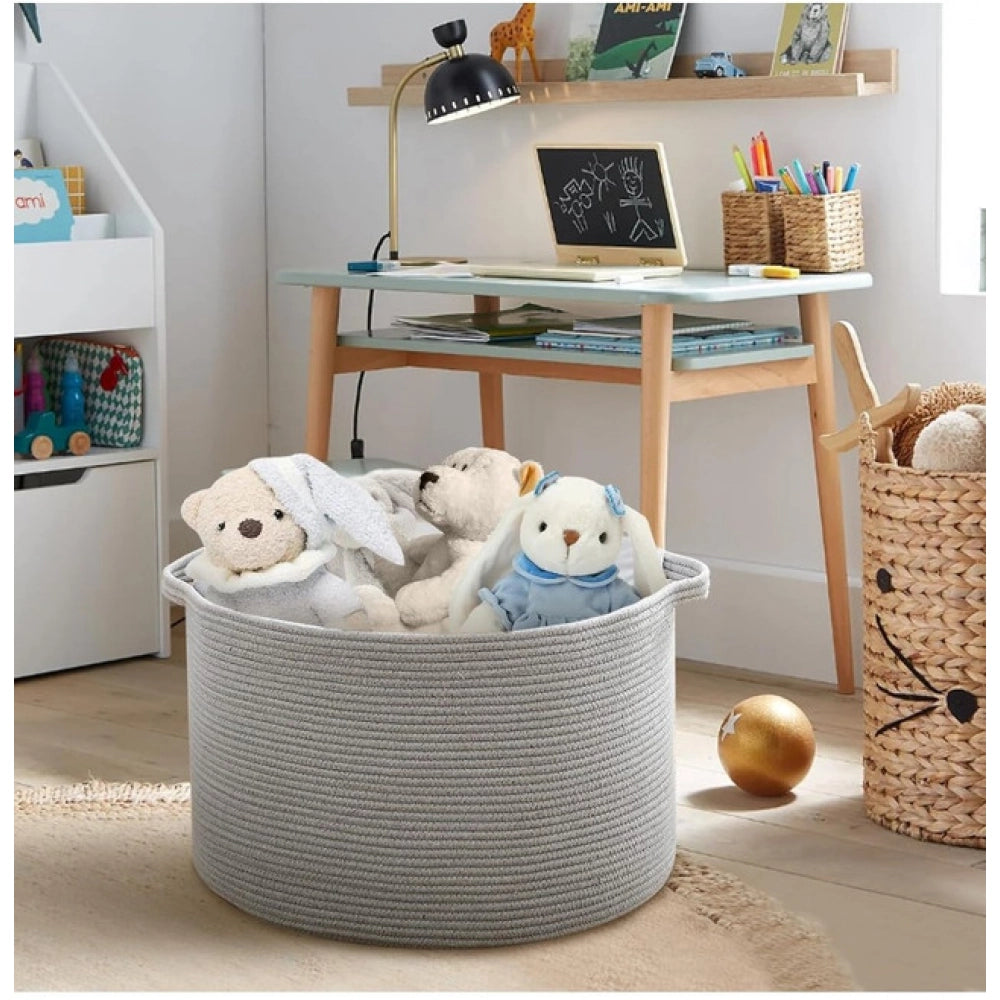 Gracious Cotton 14x12 Inch Pack of 1 Storage Basket For Clothes