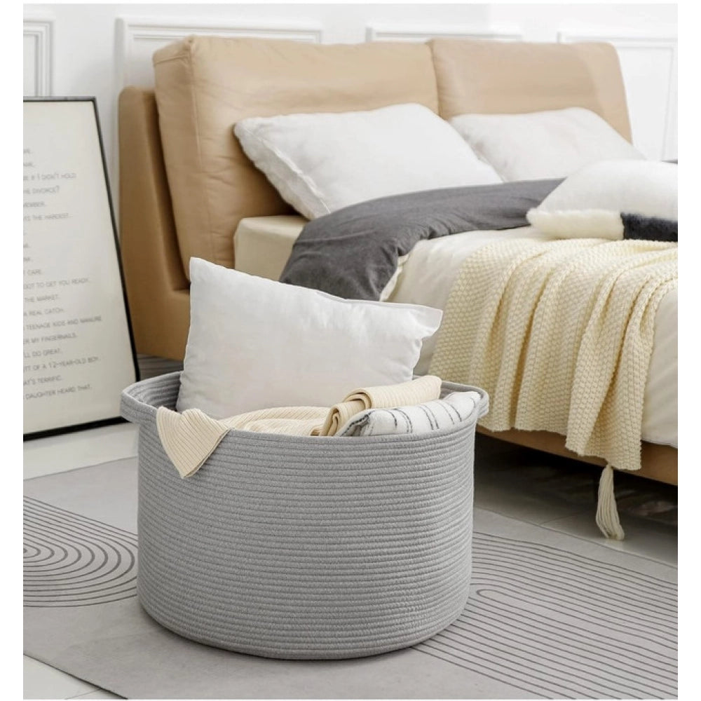 Gracious Cotton 14x12 Inch Pack of 1 Storage Basket For Clothes