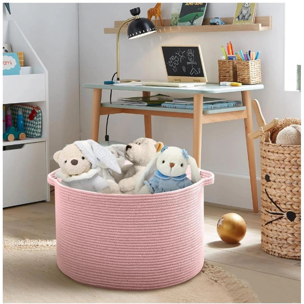 Gracious Cotton 14x12 Inch Pack of 1 Storage Basket For Clothes