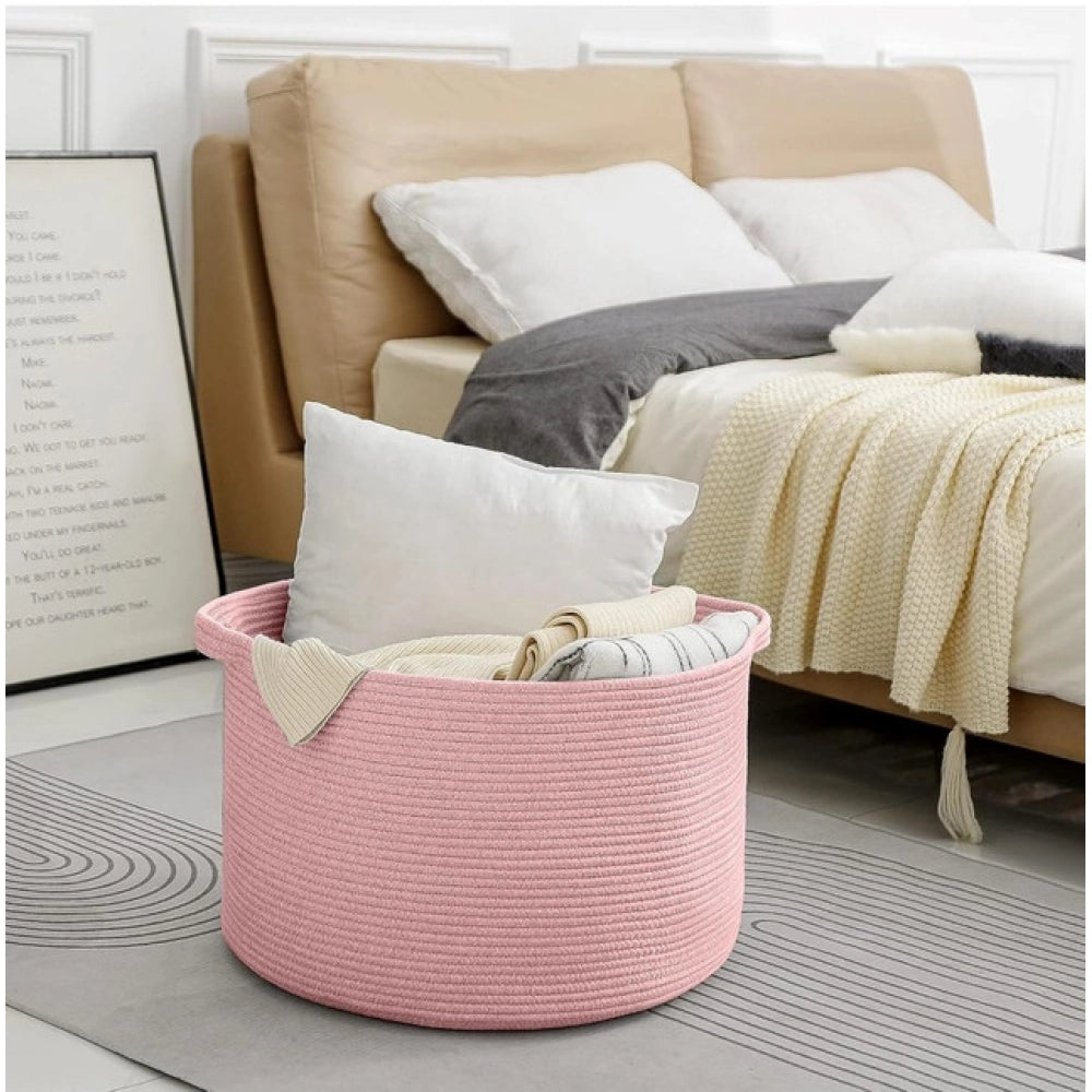Gracious Cotton 14x12 Inch Pack of 1 Storage Basket For Clothes