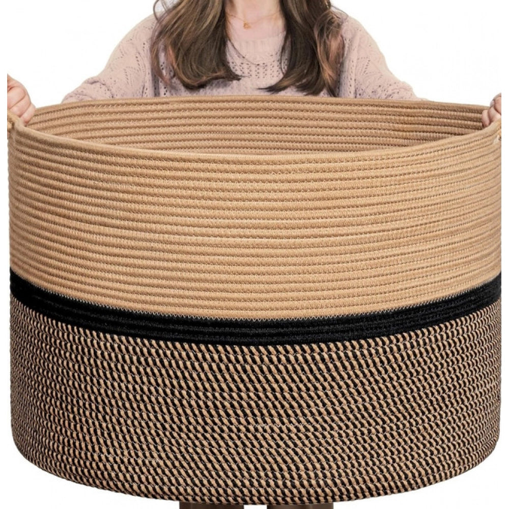 Charming Cotton Dori 16x14 Inch Storage Basket For Clothes