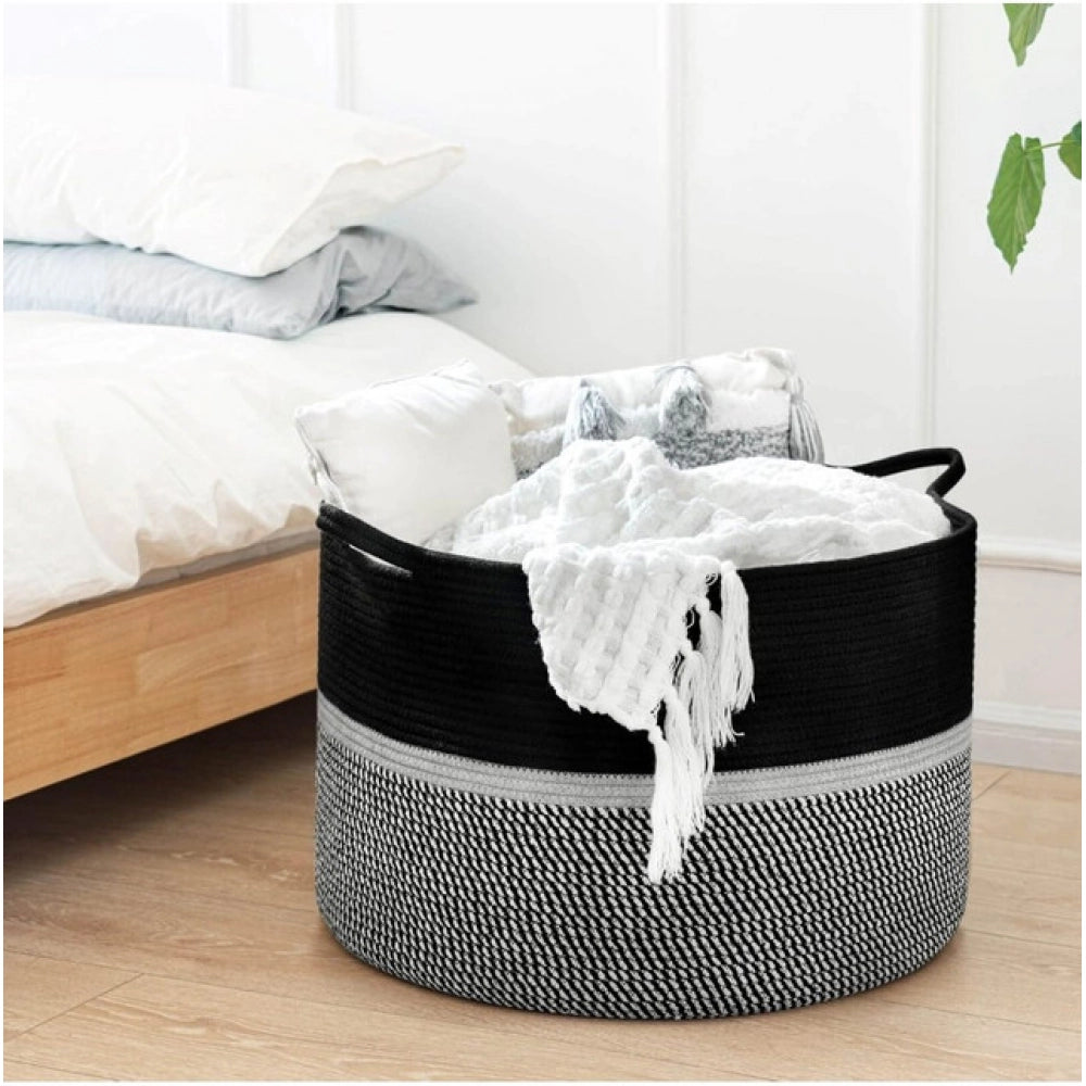 Charming Cotton Dori 16x14 Inch Storage Basket For Clothes